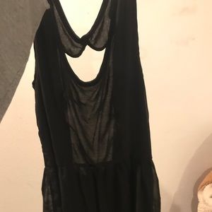 Black open back cocktail dress